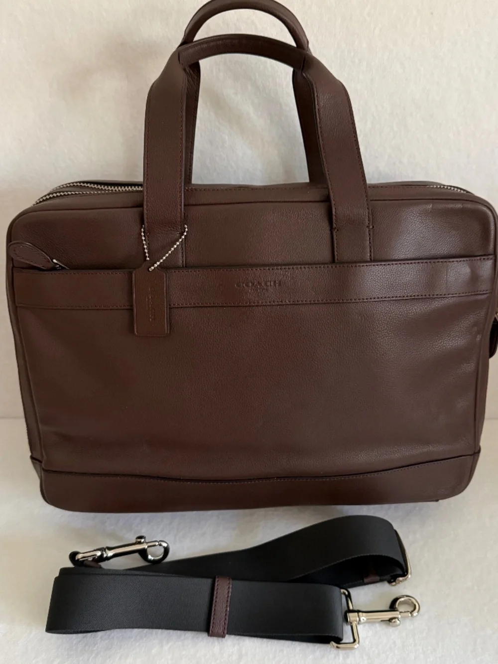 NWT Coach Hamilton Commuter Bag in Smooth Leather Mahogany Brown F54804
